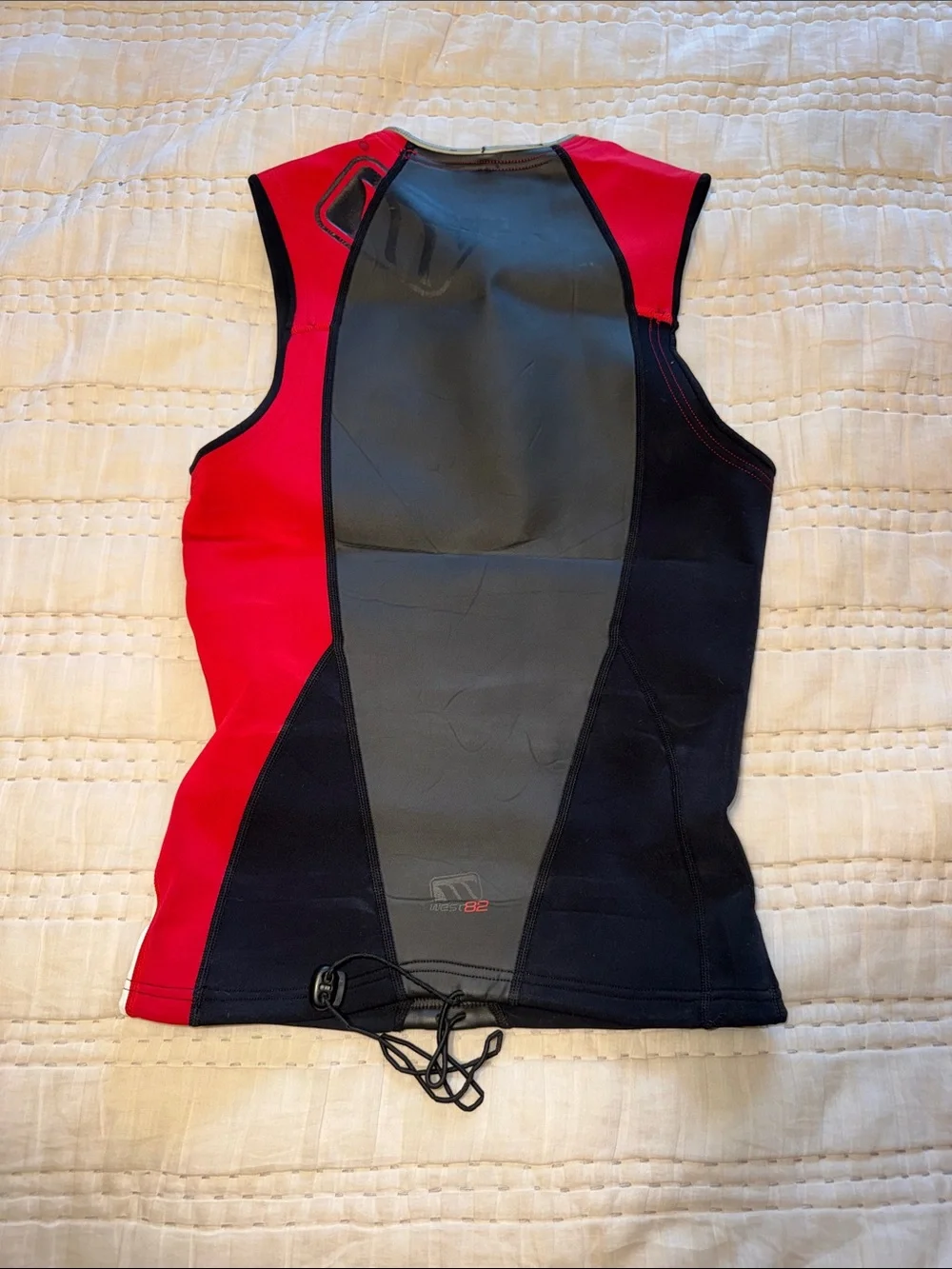 Men's Red & Black Neoprene Swim Rash Guard Vest